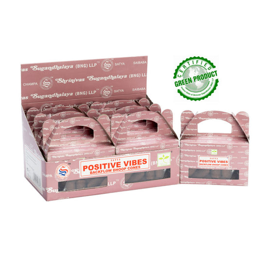 Satya Positive Vibes Backflow Dhoop Cone 24 Cone ( HSN - 33074100 )