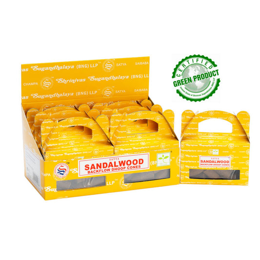 Satya Sandal Wood Backflow Dhoop Cone 24 Cone ( HSN - 33074100 )