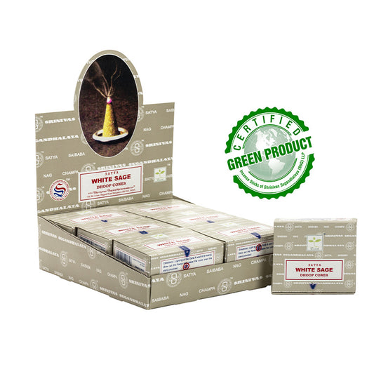 Satya White Sage Dhoop Cone 12 Cone (HSN - 33074100)