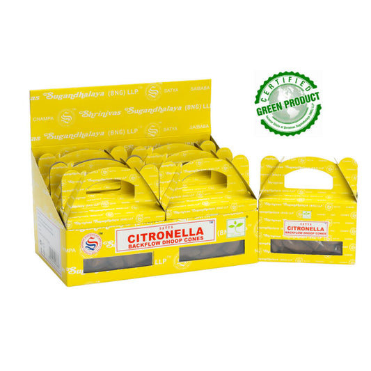 Satya Citronella Backflow Dhoop Cone 24 Cone ( HSN - 33074100 )