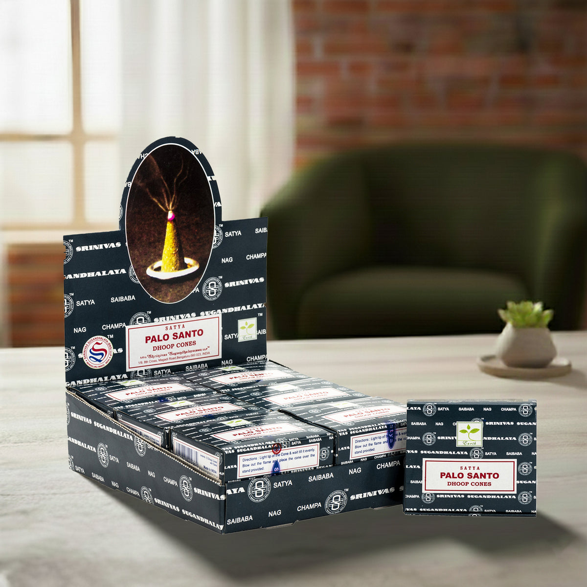 Satya Palo Santo Dhoop Cone 12 Cone ( HSN - 33074100 )