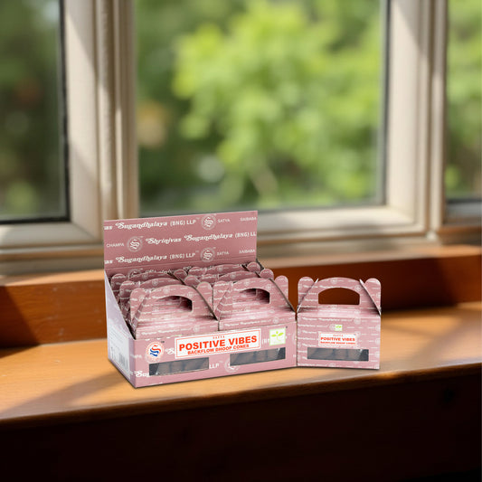 Satya Positive Vibes Backflow Dhoop Cone  24 Cone ( HSN - 33074100 )