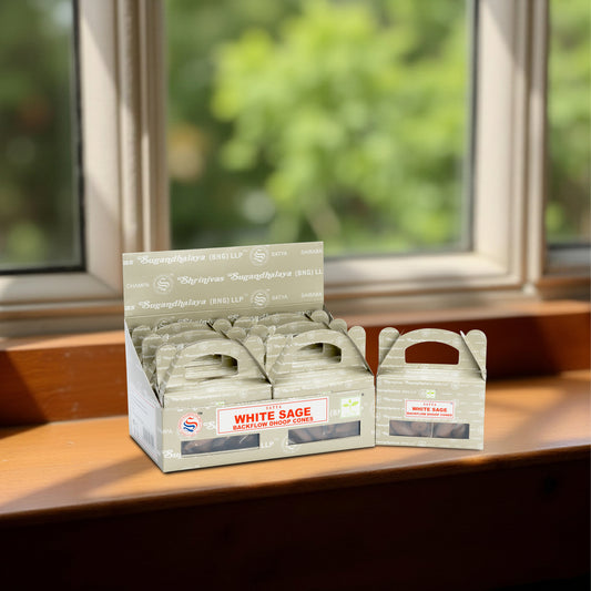 Satya White Sage Backflow Dhoop Cone 24 Cone ( HSN - 33074100 )